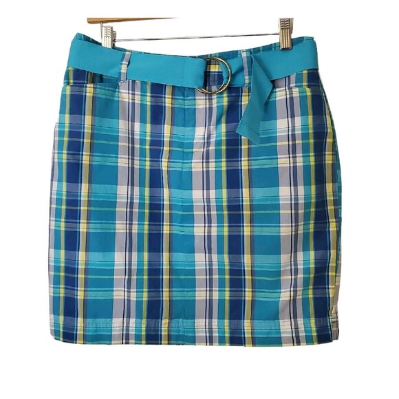 Chaps Plaid Skirt Womens Size 6 Pencil Straight Turquoise - Picture 1 of 5
